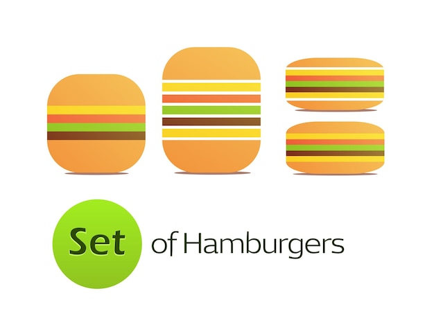 Vecteur ensemble de hamburgers