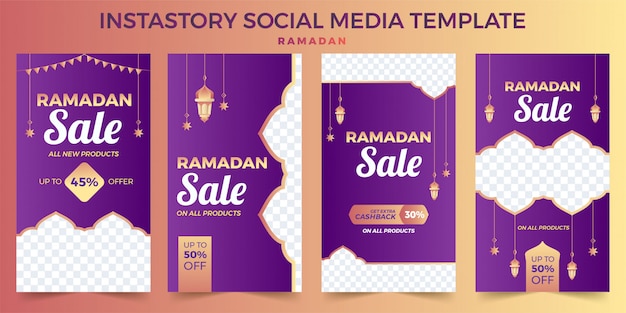 Ensemble D'histoires Instagram Ramadan Kareem, Photo De Modèle Instagram, Promotion De Bannière Publicitaire