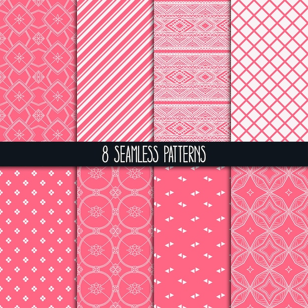 Ensemble de huit motifs ornementaux différents Ornements floraux et géométriques ethniques