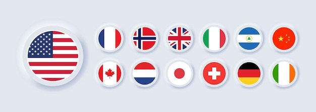 Ensemble d'icône de drapeau