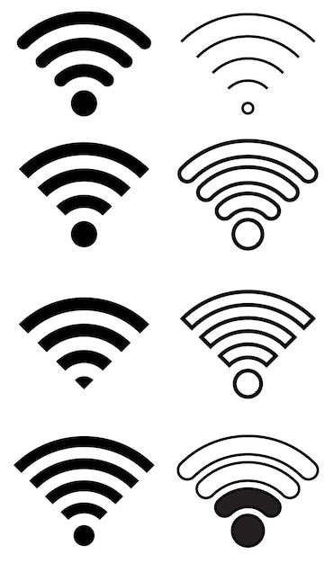 Vecteur ensemble d'icône wifi isolé sur fond blanc