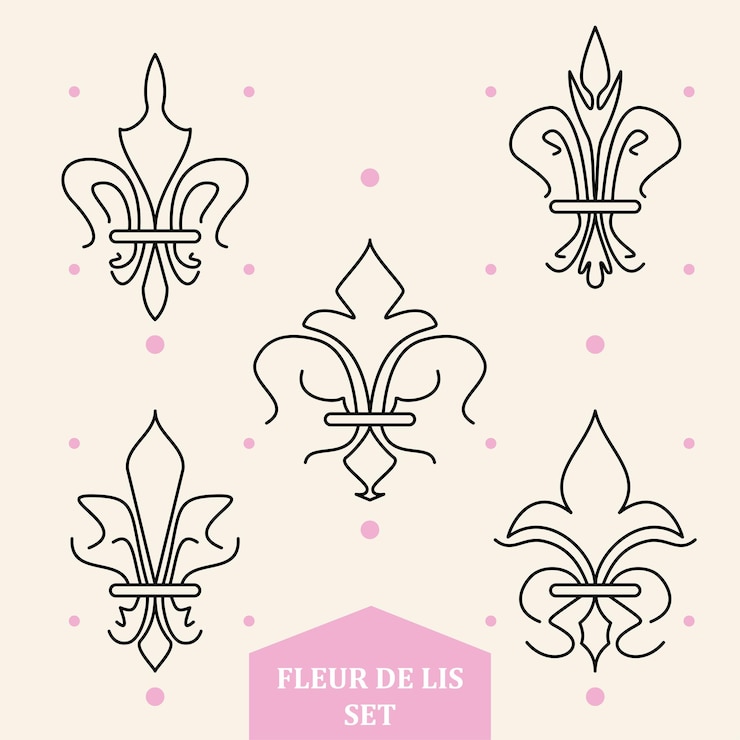 Vecteur ensemble d'icônes abstraites de symboles de fleurs de lys