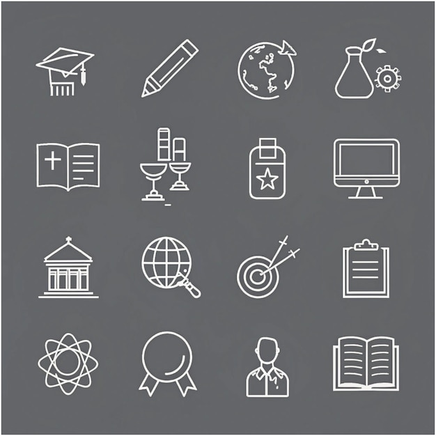 Ensemble d'icônes d'apprentissage