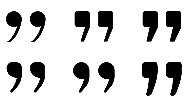 Vecteur ensemble d'icônes de citation vecteur isolé sur blanc