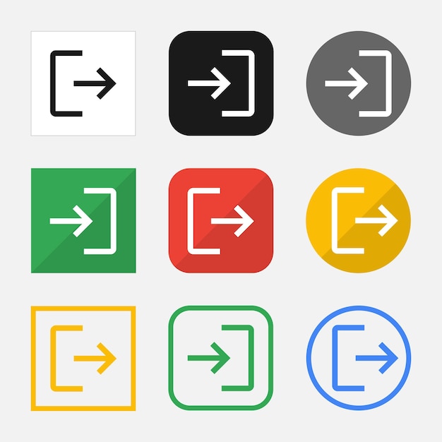 Ensemble d'icônes de connexion et de déconnexion pour votre site Web ou votre application mobile