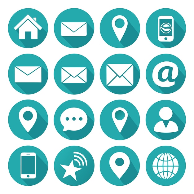 Ensemble d'icônes de contact avec nous Collection d'icône de site Web et d'application mobile Illustration vectorielle