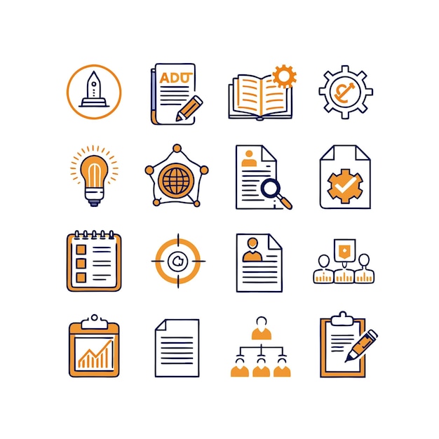 Ensemble d'icônes de documents