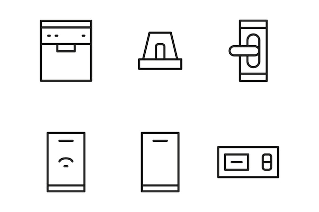 Vecteur ensemble d'icônes de domotique icônes de style linéaire mince pack illustration vectorielle