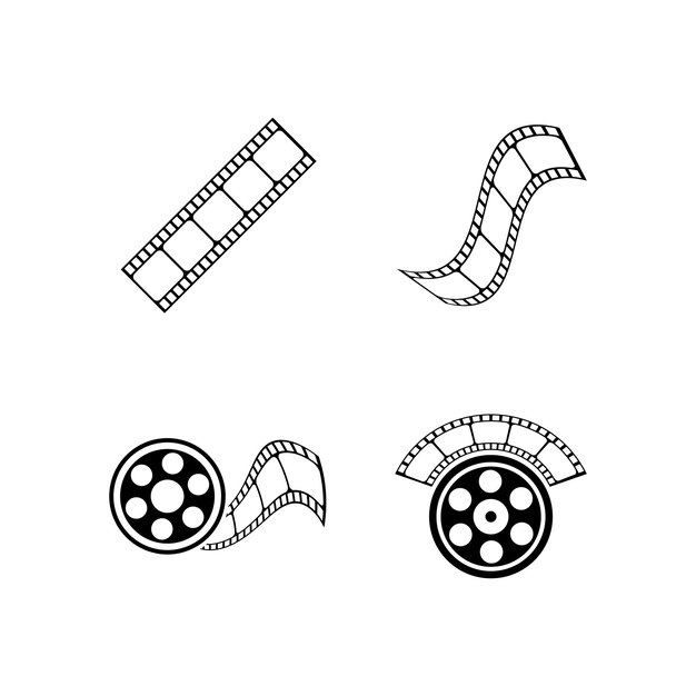 Vecteur ensemble d'icônes du logo de la bande de film