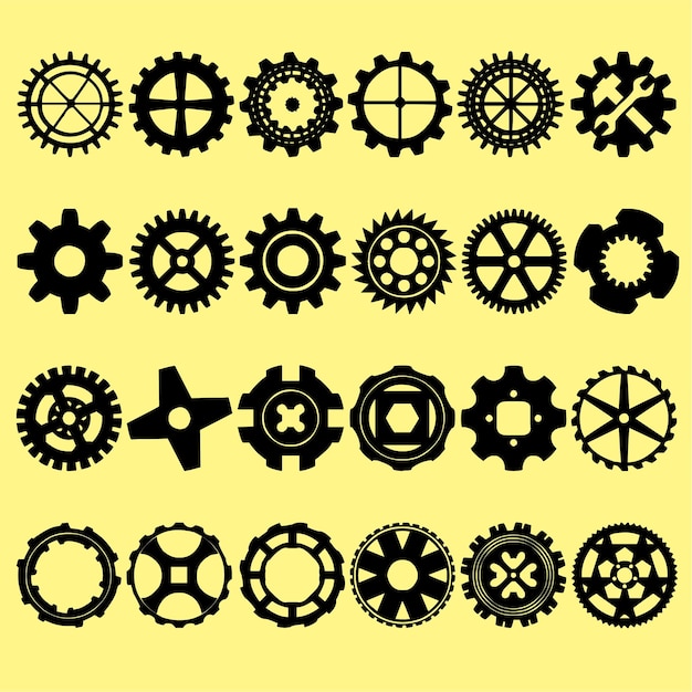 Vecteur ensemble d'icônes d'engrenage vecteur