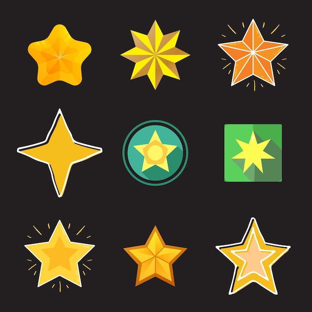 ensemble d'icônes d'étoiles avec différentes variations