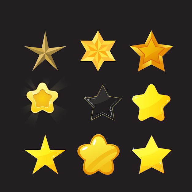 ensemble d'icônes d'étoiles avec différentes variations