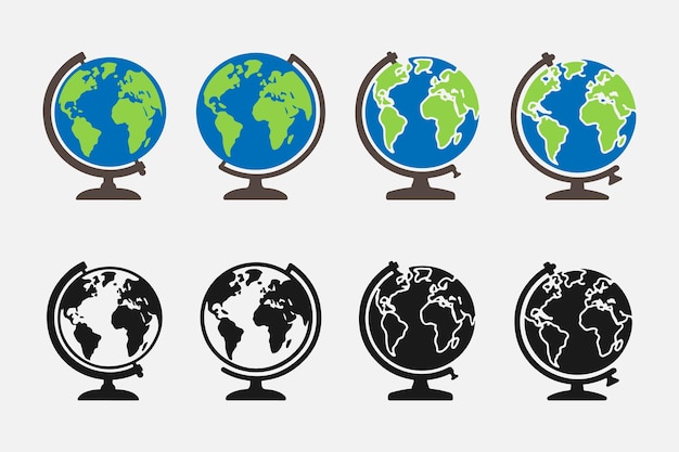 Ensemble d'icônes de globe