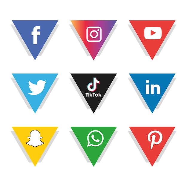 Ensemble D'icônes De Médias Sociaux Logo Vector Illustrator