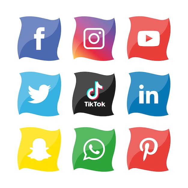 Vecteur ensemble d'icônes de médias sociaux logo vector illustrator