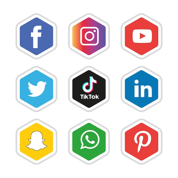 Ensemble D'icônes De Médias Sociaux Logo Vector Illustrator