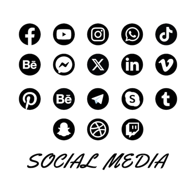 Vecteur un ensemble d'icônes de médias sociaux.
