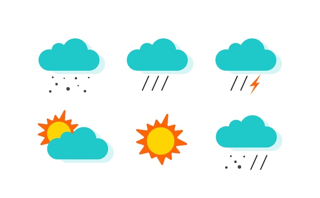 Ensemble d'icônes météo de prévision météo