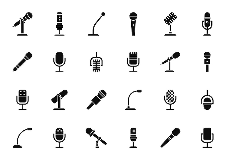 Vecteur ensemble d'icônes de microphone icons de microphone
