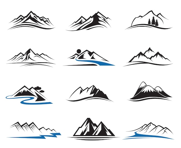 Ensemble D'icônes De Montagne