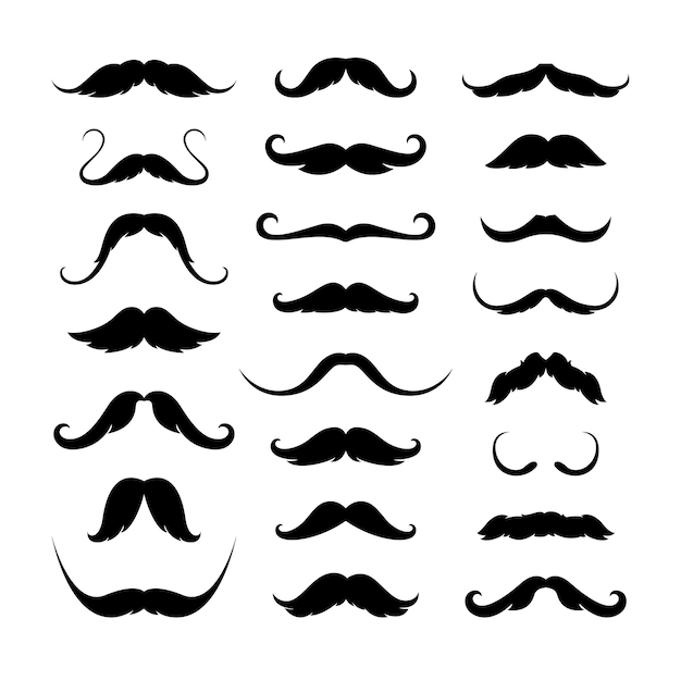 Ensemble d'icônes de moustaches Symbole isolé Vecteur EPS 10