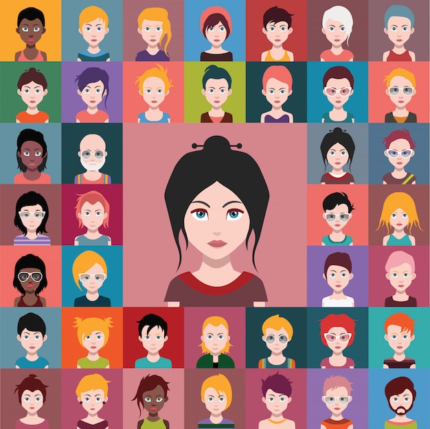 Ensemble d&#39;icônes de personnes