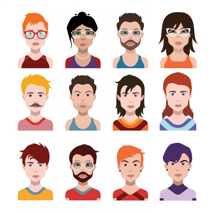 Vecteur ensemble d'icônes de personnes