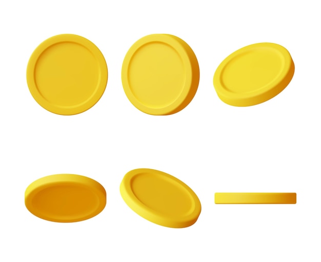 Vecteur ensemble d'icônes de pièces d'or 3d isolées