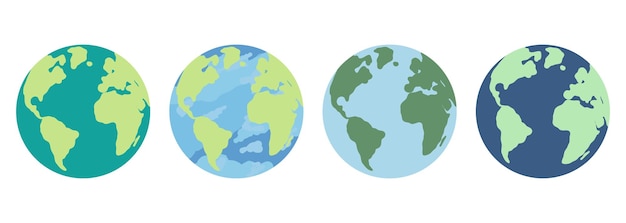 Ensemble D'icônes De La Planète Terre Illustration Vectorielle De La Planète Terre Plate Pour L'infographie De Bannière De Conception Web