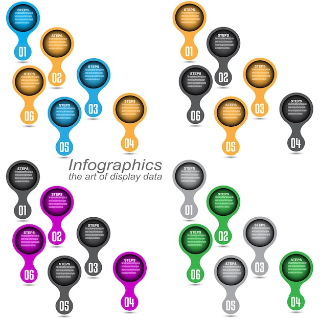 Vecteur un ensemble d'icônes pour l'infographie avec le texte les données faciles du wi-fi.