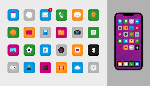 Ensemble D'icônes Pour Smartphone