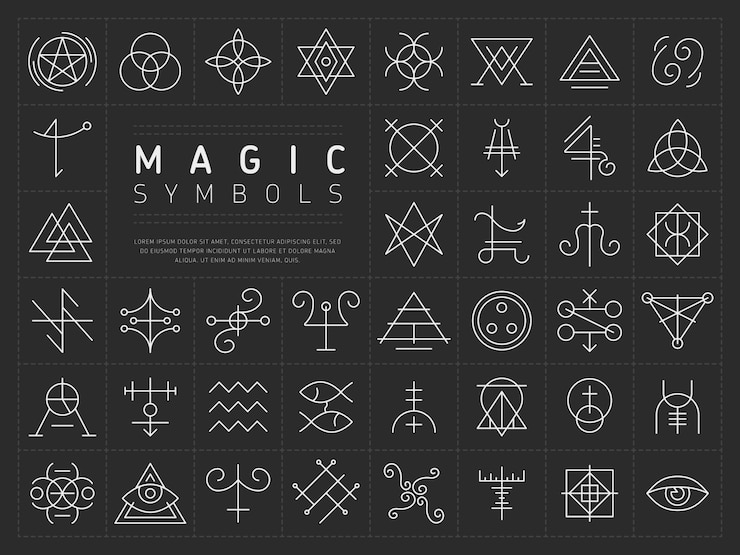Vecteur ensemble d'icônes pour les symboles magiques