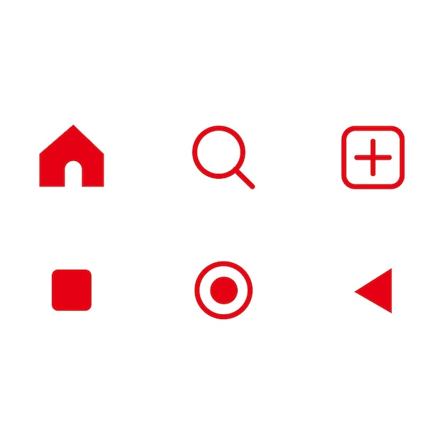 Un Ensemble D'icônes Rouges Pour Les Applications Web Et Mobiles Ressources D'illustration Vectorielle Icône Graphique