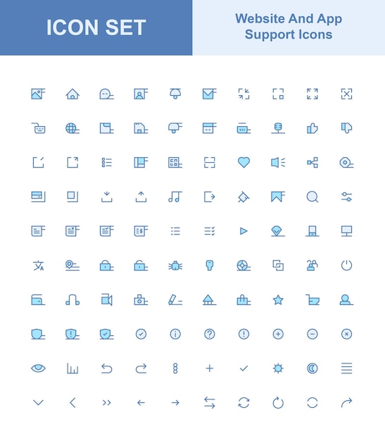 ensemble d'icônes de support de sites Web et d'applications