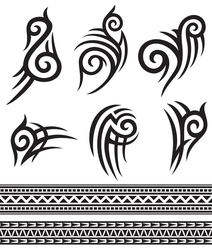 Vecteur ensemble d'icônes tribales de tatouage