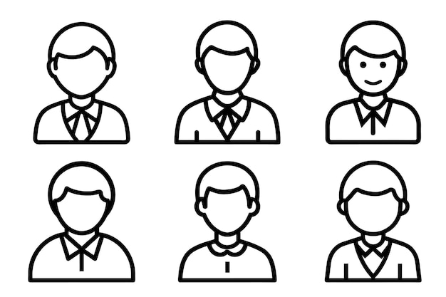 Ensemble d'icônes d'utilisateurs en style vectoriel