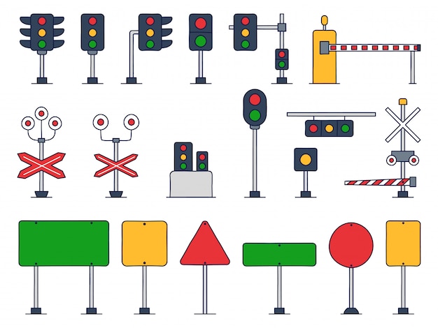 Vecteur ensemble d'illustration de dessin animé de vecteur de trafic