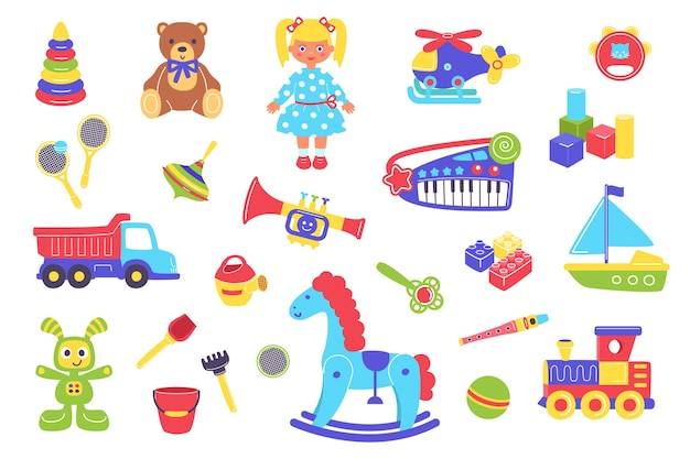 Ensemble d'illustration de jouets pour enfants