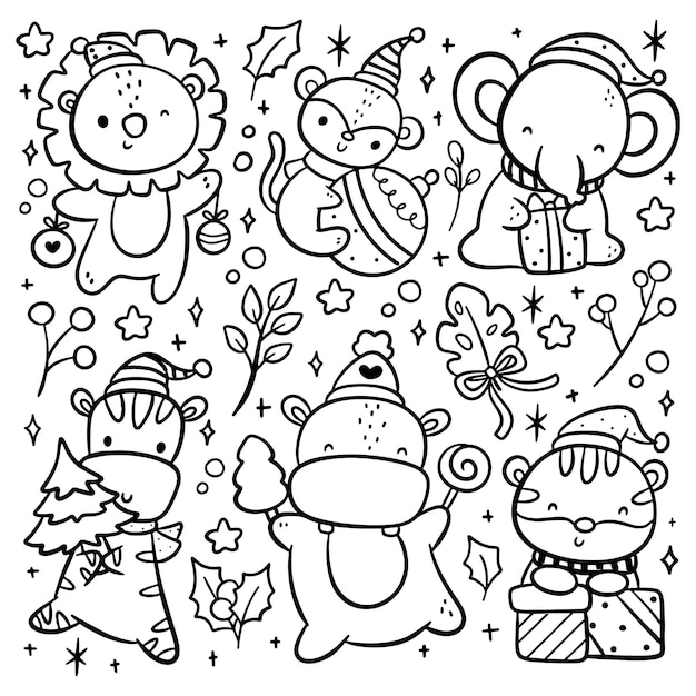 coffret cadeau dessin animé doodle dessiné à la main illustration  vectorielle kawaii 2036731 Art vectoriel chez Vecteezy
