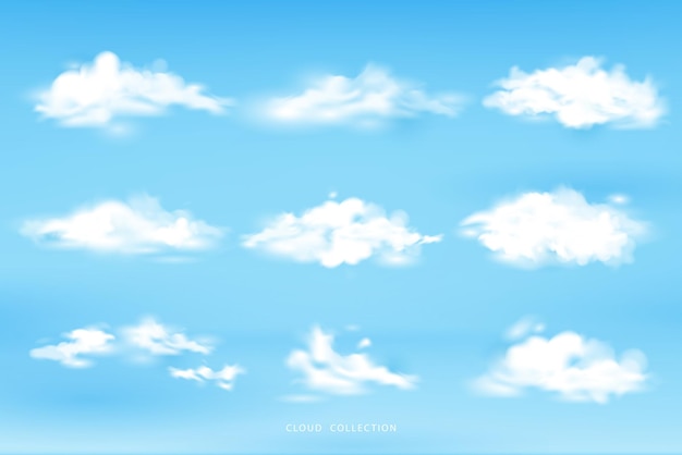 Ensemble D'illustration Vectorielle Pourrait Sur Fond De Ciel Bleu D'été