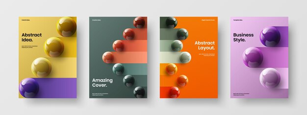 Ensemble d'illustrations de conception vectorielle A4 de présentation abstraite