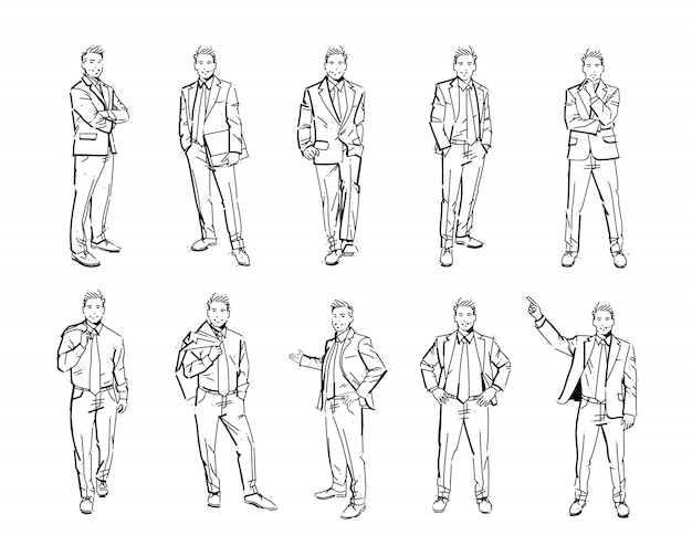 Ensemble D'illustrations De L'homme D'affaires