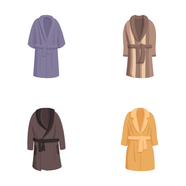 Vecteur un ensemble d'illustrations de peignoirs colorés