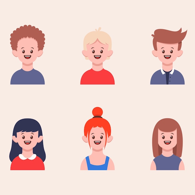 ensemble d'illustrations de personnes au design plat