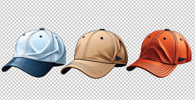 Ensemble d'illustrations vectorielles de casquettes de baseball