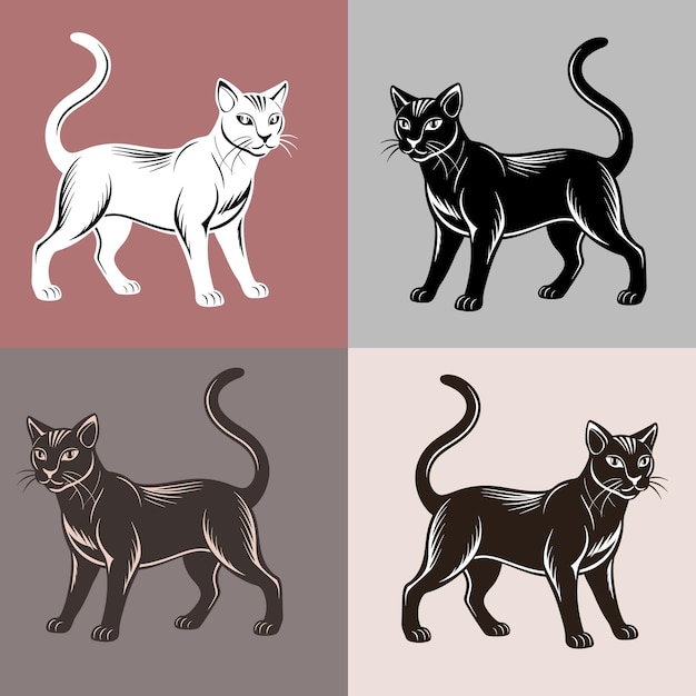 Un ensemble d'illustrations vectorielles de chats mignons d'une image vectorielle de chats
