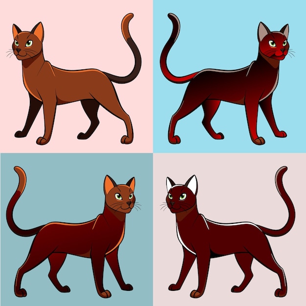 Un ensemble d'illustrations vectorielles de chats mignons d'une image vectorielle de chats