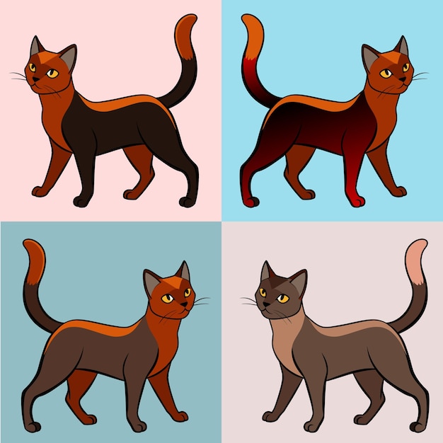 Un ensemble d'illustrations vectorielles de chats mignons d'une image vectorielle de chats