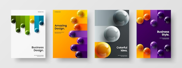 Ensemble d'illustrations vectorielles de conception de brochure simple