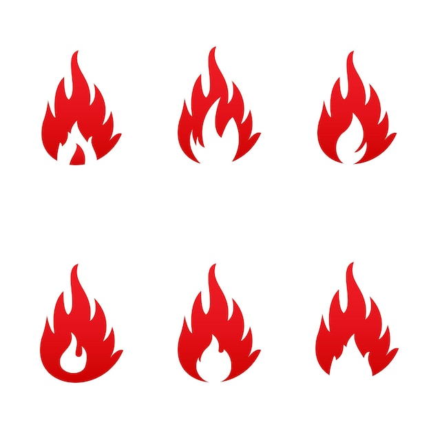 Ensemble d'illustrations vectorielles du logo du bois de chauffage du modèle Fire Vector